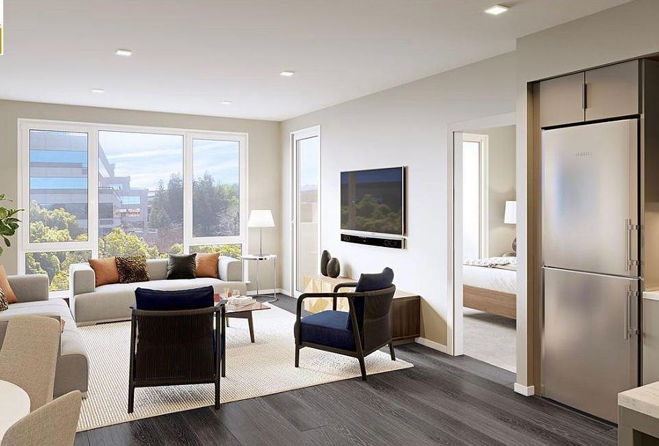Rendered photo of living room with furnishing (furnishing not included)