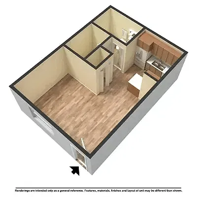 Floor plan 0BD, 1BTH