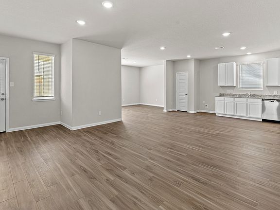 Family Room to Kitchen and Dining Room