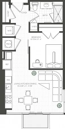 One Bedroom South Balcony Corner One Bedroom South Balcony Corner