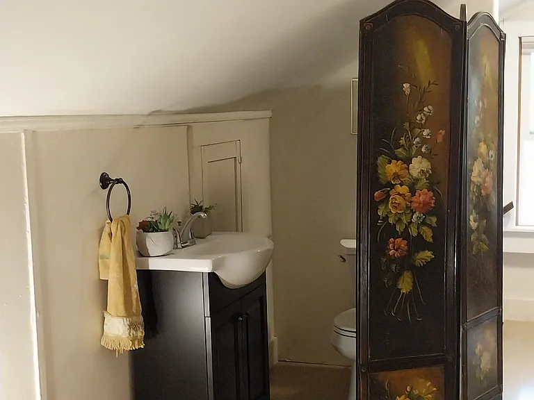 1/2 bath for upstairs shower at the bottom of the stairs