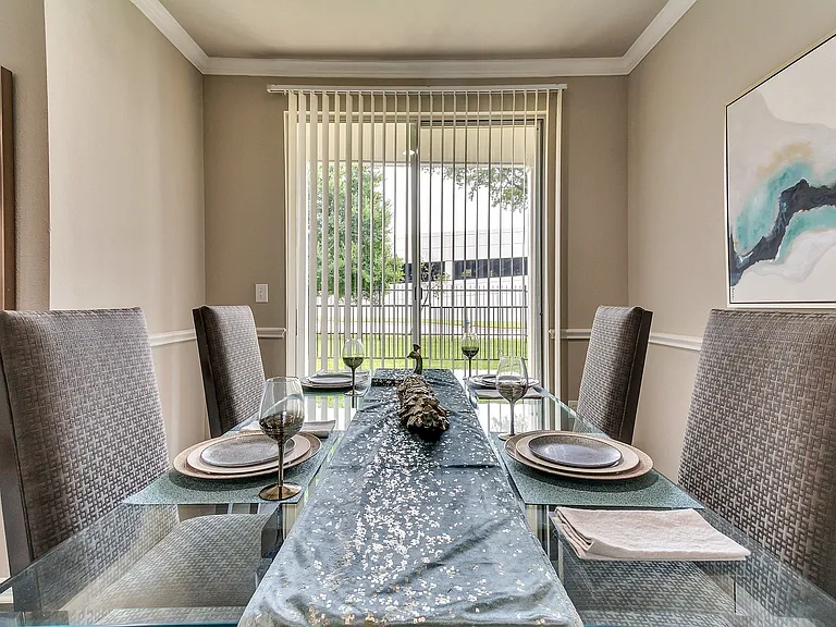 Dining rooms available in select homes.
