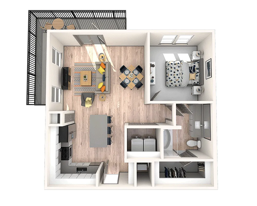 Floor plan One Bedroom A1G