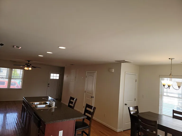 Down Stairs Open Floor Plan and Half Bathroom