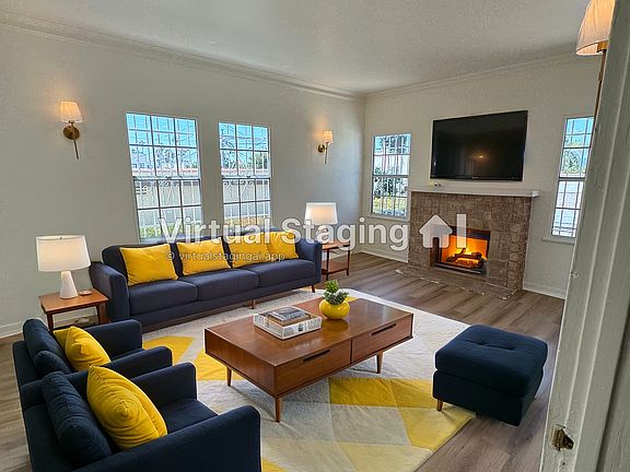 virtually staged living room