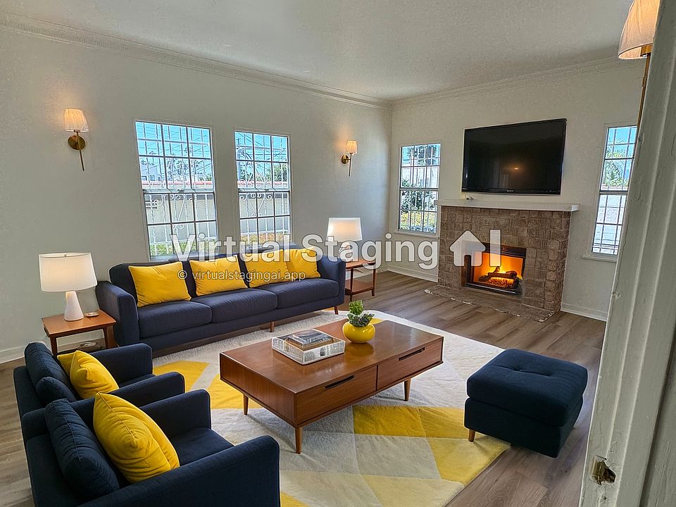 virtually staged living room