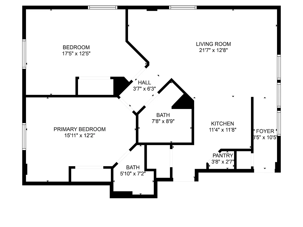 Floor plan Two Bedroom Two Bathroom