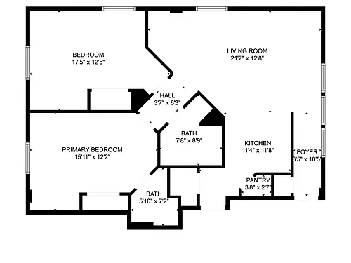 Floor plan Two Bedroom Two Bathroom