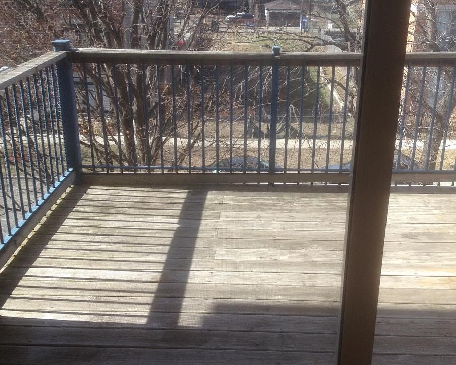 living area looking west to large deck