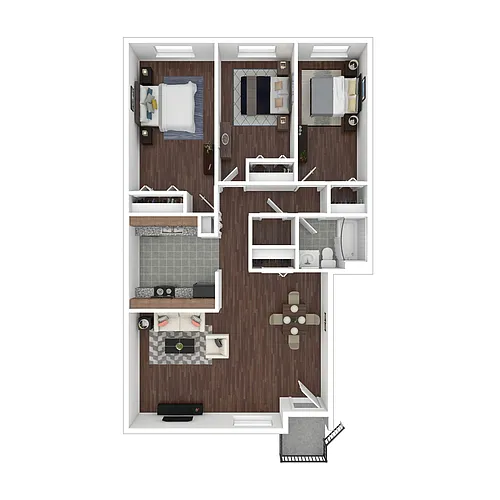 Floor plan Mountain Laurel 3 Bedroom (Affordable 60%)
