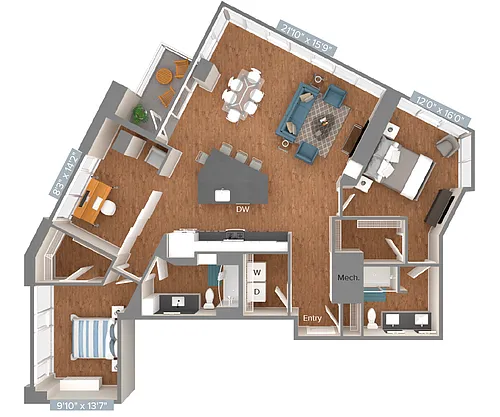Floor plan B11D-1-A1522