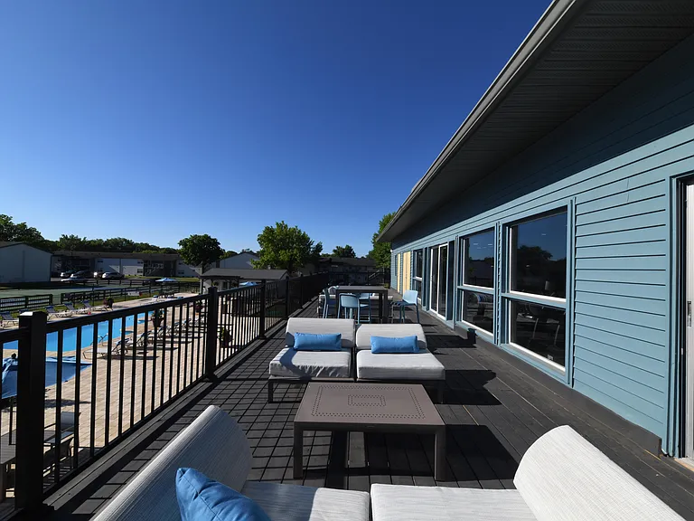 Community Clubhouse with view of the Swimming Pool