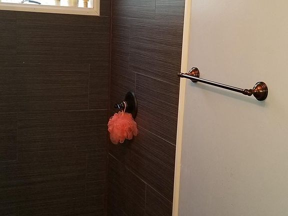 Beautiful new walk in shower with all new oil bronzed faucet