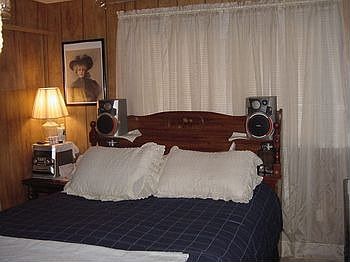 Master bedroom furniture included with the home.