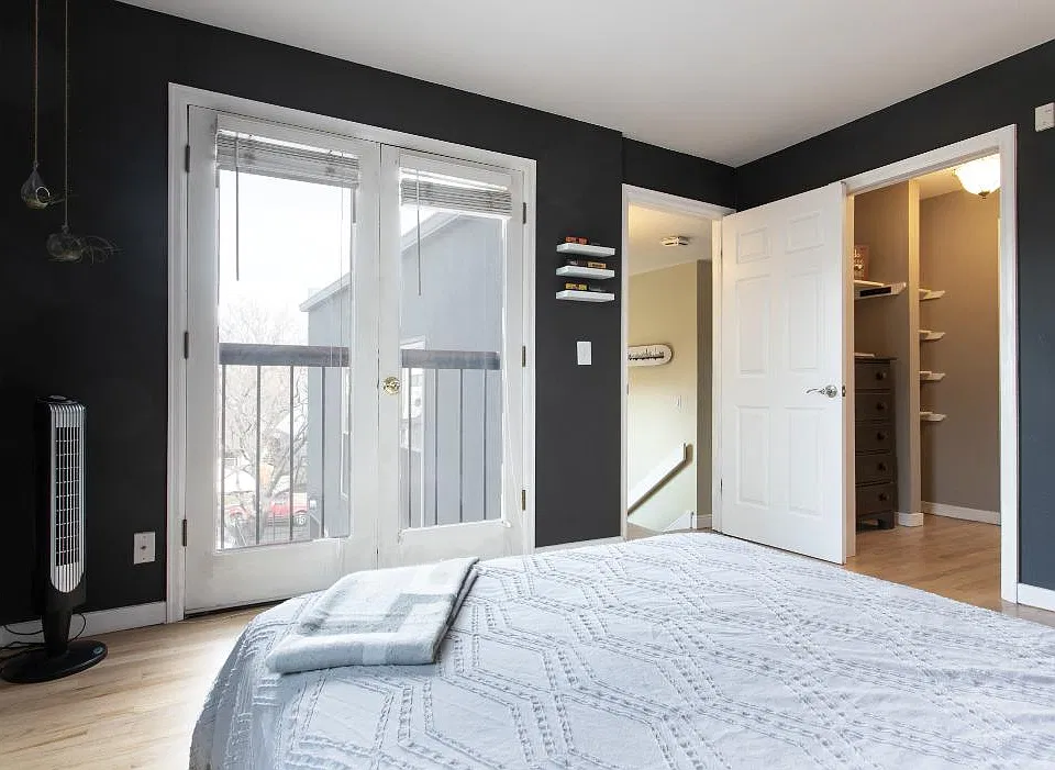 Tons of natural light from the Juliet balcony / entrance to walk-in closet
