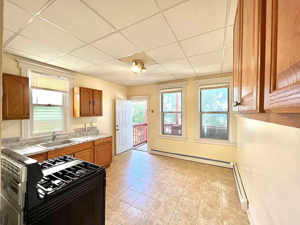 Kitchen with the outside door balcony fire escape