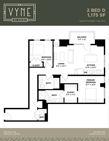 Floor plan 2 BED - D