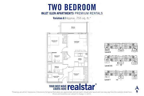 Floor plan Junior 2 Bed 2 Bath B
