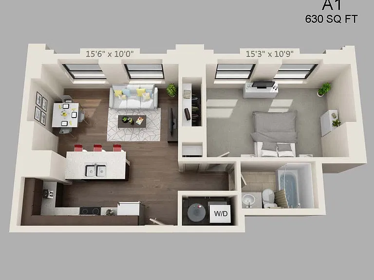 One Bed One Bath 630 sqft One Bed One Bath 630 sqft