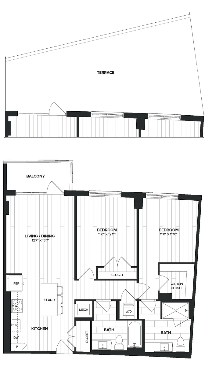 Floor plan 02BR-01