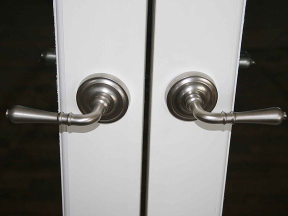 Custom hardware on the 8 ft doors