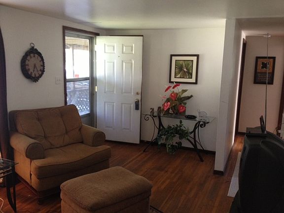 Living room with wood floors