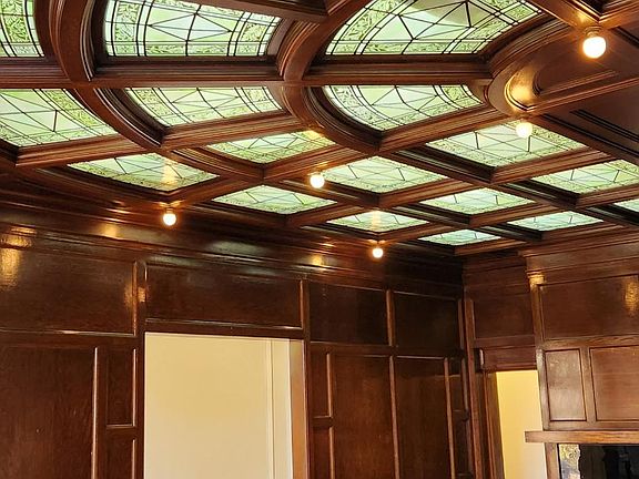 Stained Glass Ceiling in Living Room