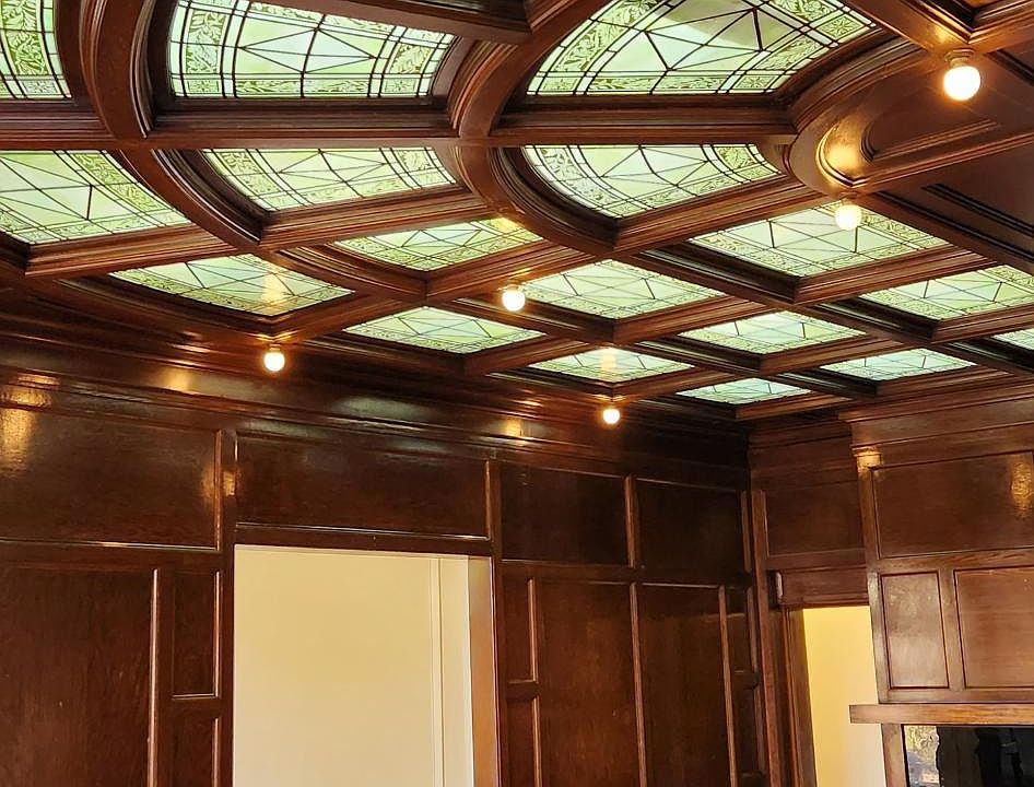 Stained Glass Ceiling in Living Room