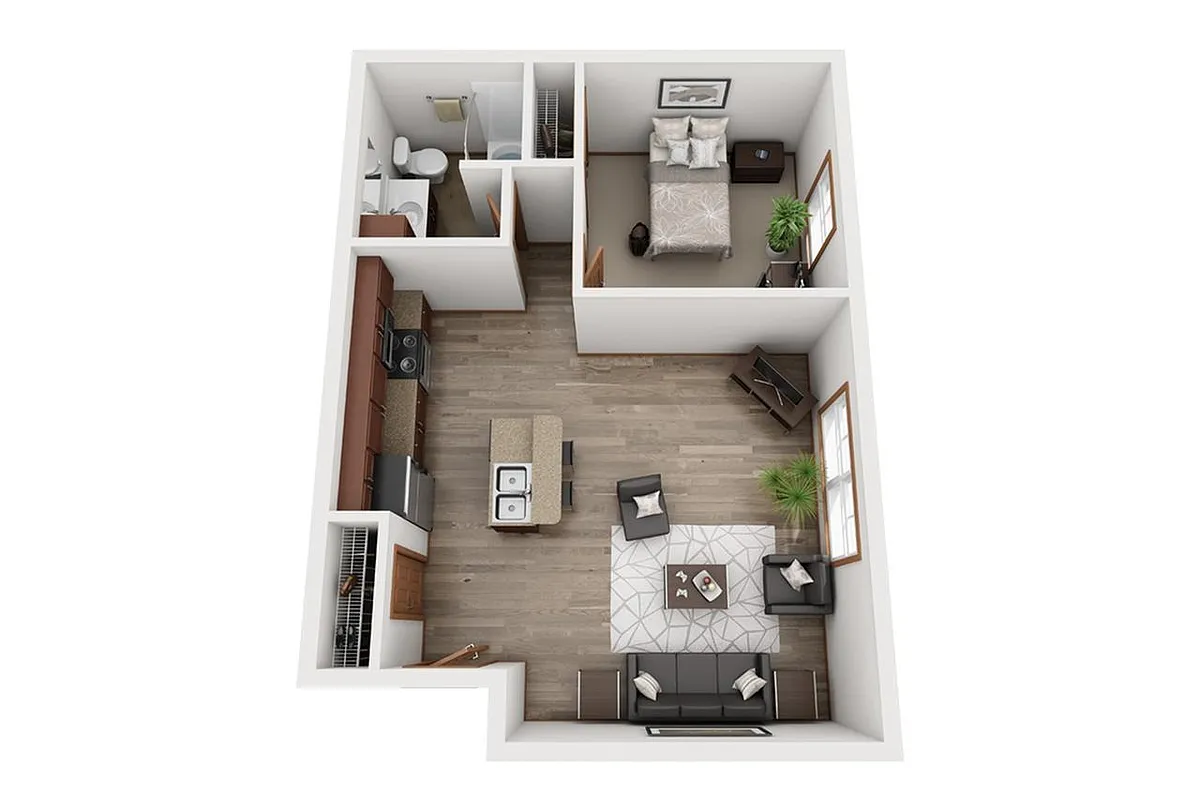 Floor plan 1 BA 1 BA - Meadow - Large