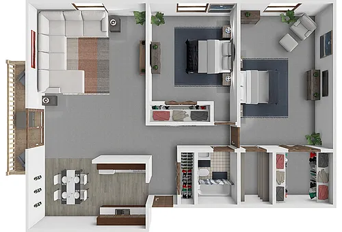 Floor plan B 2X1 TROUT