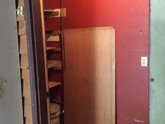 Storage room inside garage