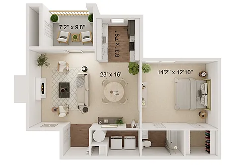 Floor plan Bray Reno Quartz A1B