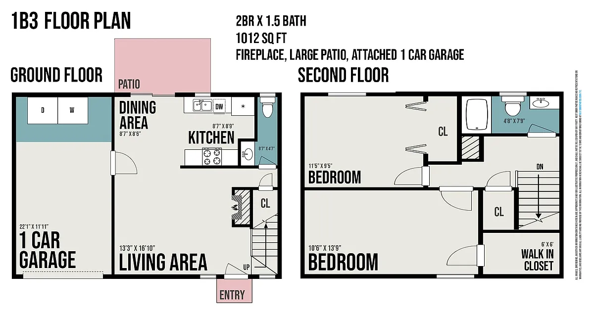 Floor plan 1B3 Townhome