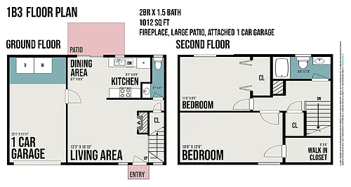 Floor plan 1B3 Townhome