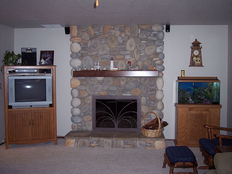 Stone Fireplace in Family Room
