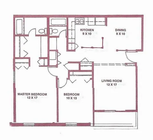 Floor plan 2 Bedrooms, 2 Bathrooms