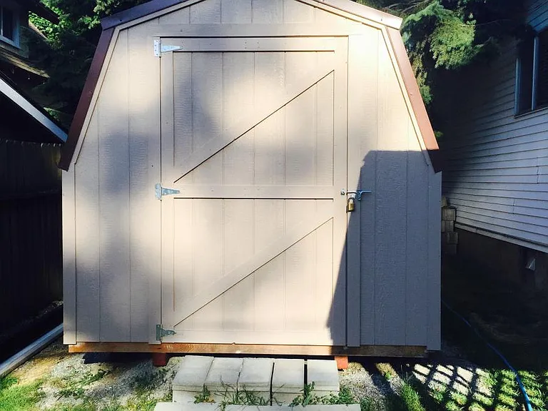 storage shed in back yard