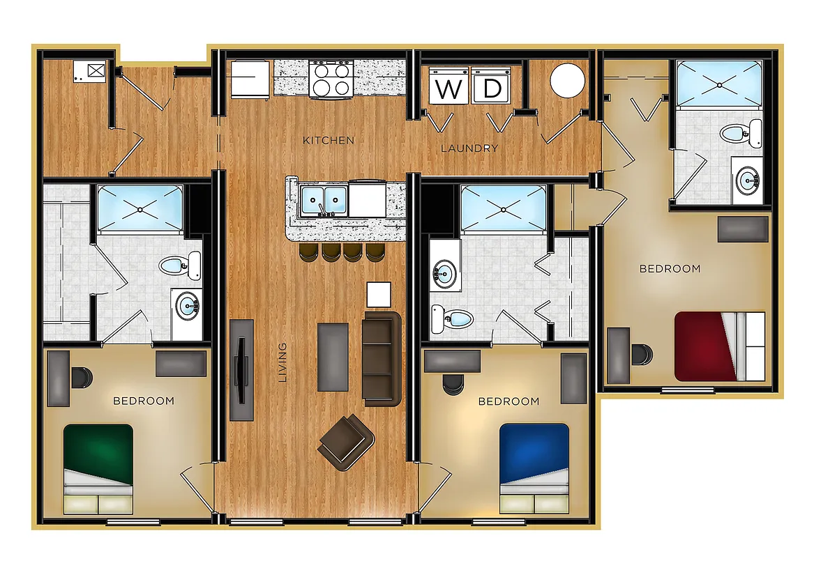 Floor plan P1 3 Bed