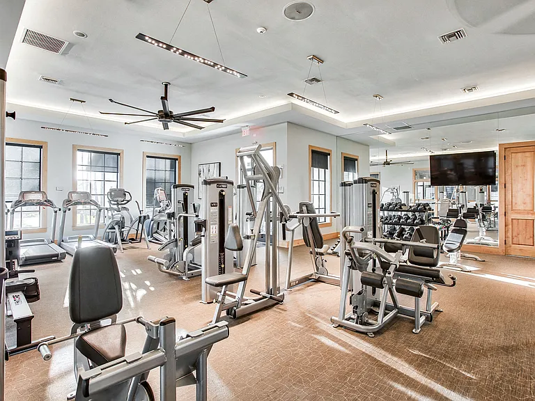 Enjoy your workout with a view of the community's lush greenery