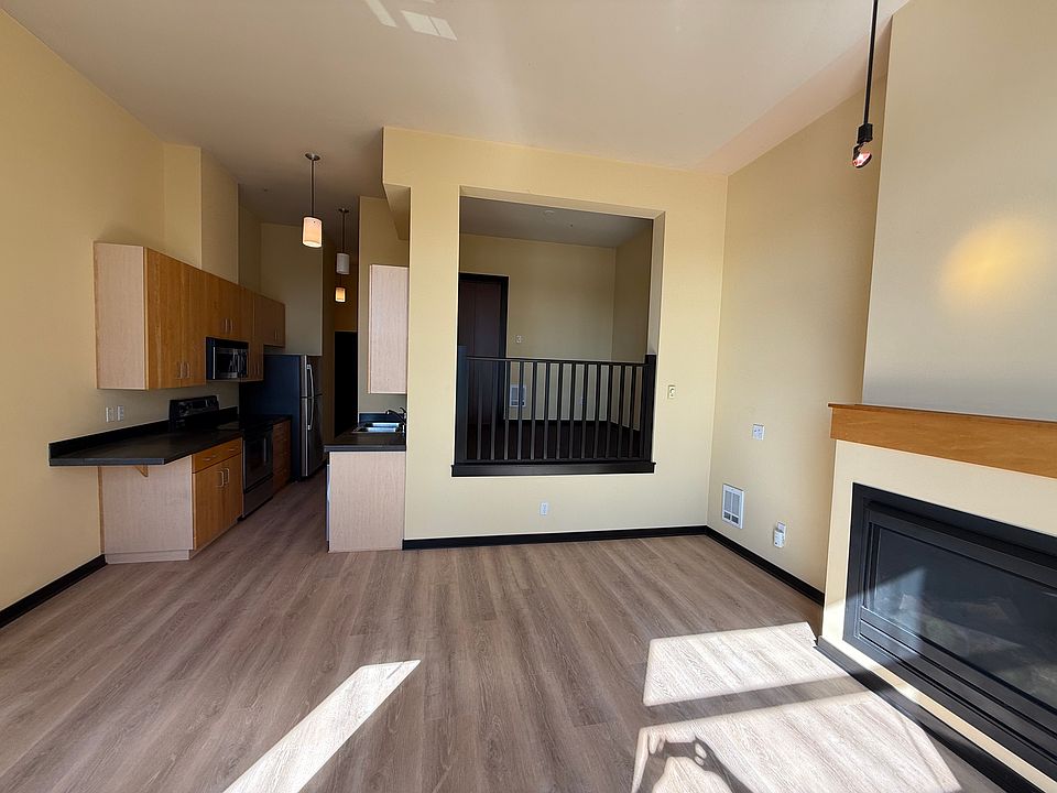 Living room, loft and kitchen
