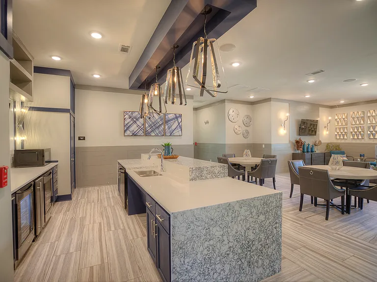 Communal kitchen and lounging area