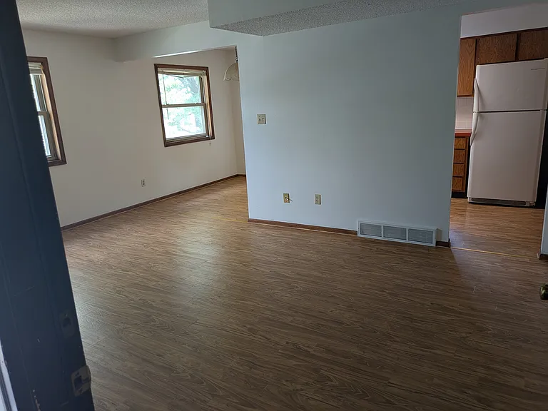 view of unit from entrance door. Windows face east.