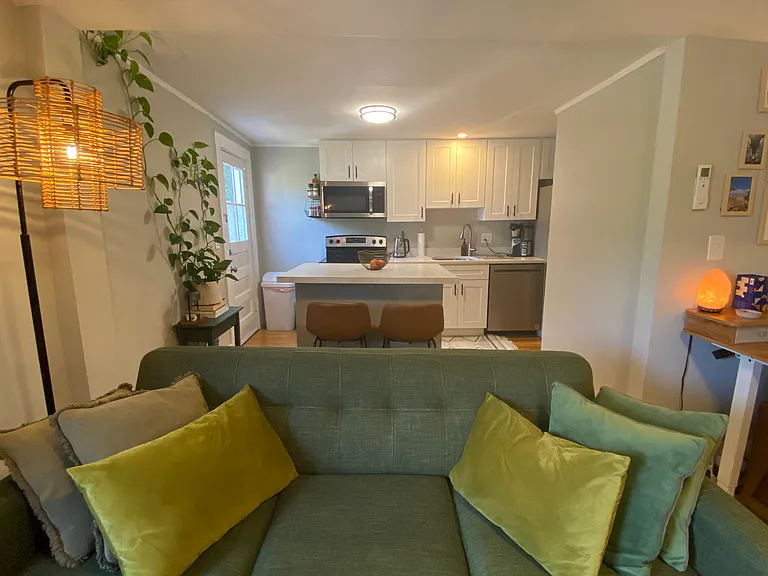 Facing kitchen from living room.