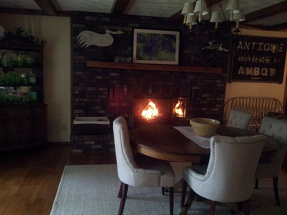 Wood burning fireplace