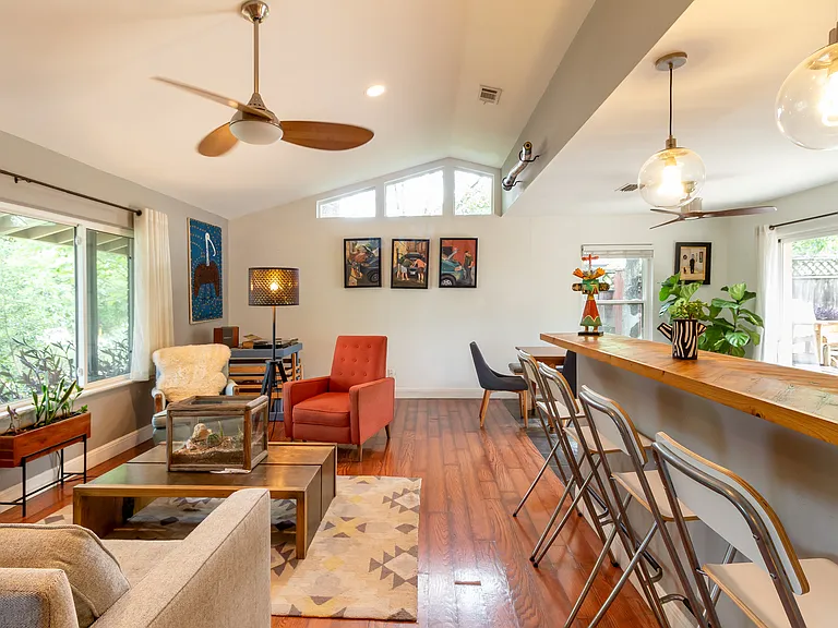 Chairs at breakfast bar may stay