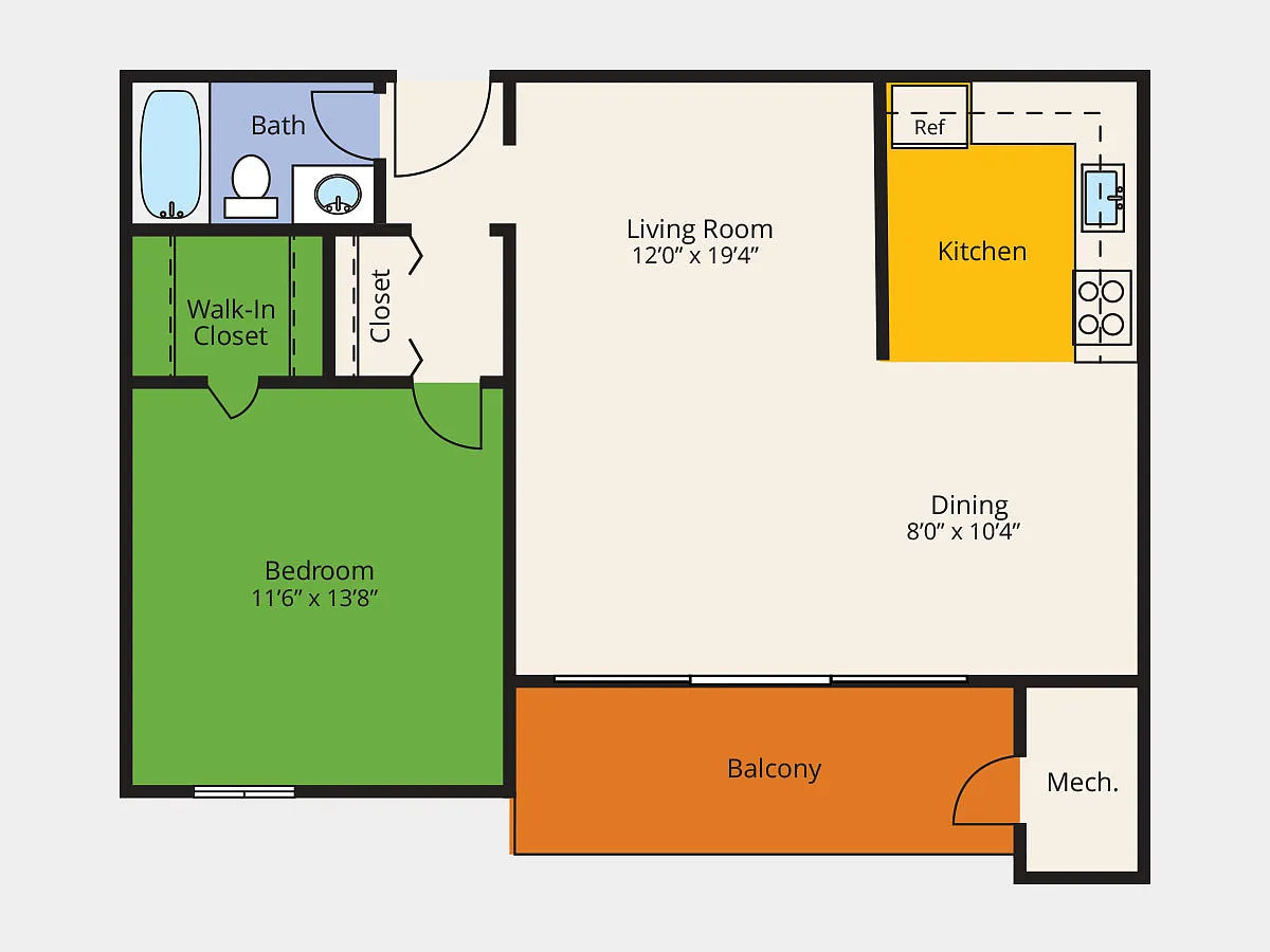 Floor plan 1 bedroom