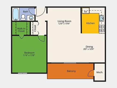 Floor plan 1 bedroom