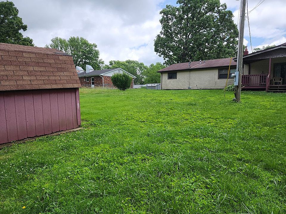 Backyard with storage shed