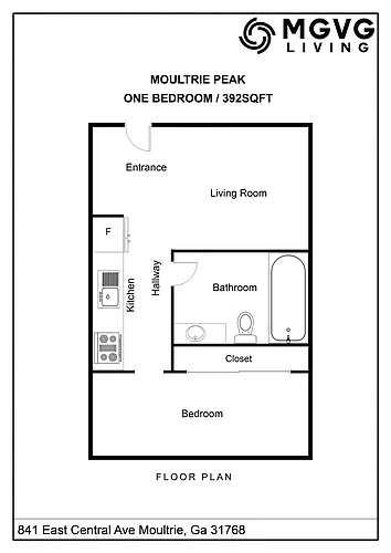 Floor plan 1 Bed/1 Bath