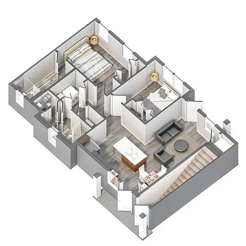 Floor plan 2BR TH-60